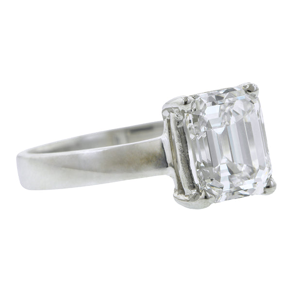 Solitaire Diamond Engagement Ring, Emerald cut; 1.70ct:: Doyle & Doyle