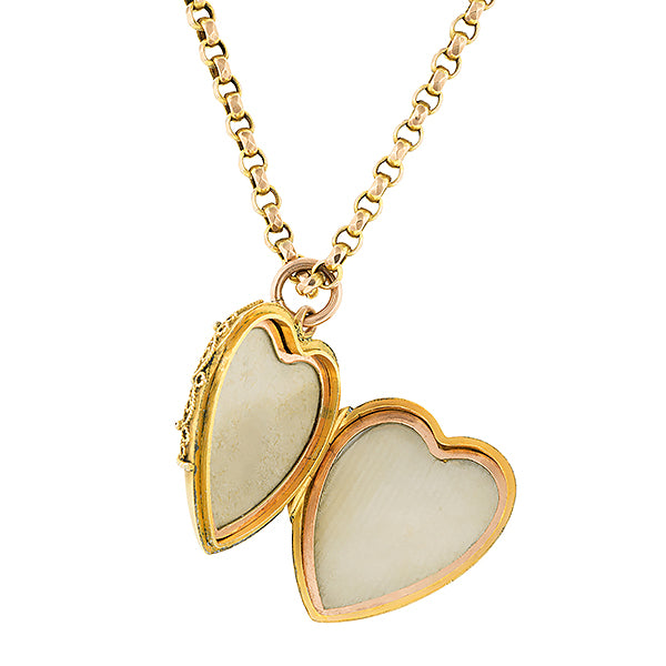Antique Heart Locket & Chain:: Doyle & Doyle