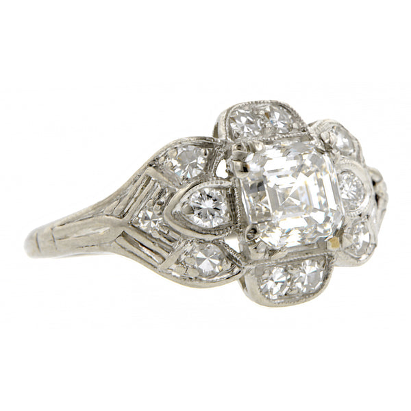 Vintage Engagement Ring, Asscher cut 1.00ct::Doyle & Doyle