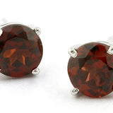 Round 3mm Garnet Earrings
