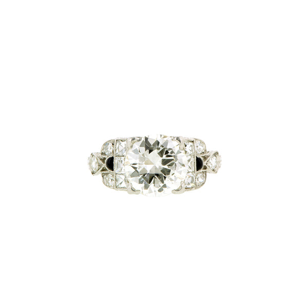 Art Deco TRB 2.10ct Platinum Engagement Ring:: Doyle & Doyle