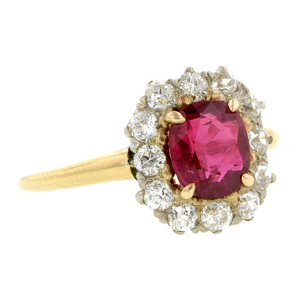 Antique Ruby & Diamond Ring,  1.50ct::Doyle&Doyle