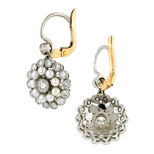 Diamond & Pearl Drop Cluster Earrings :: Doyle & Doyle