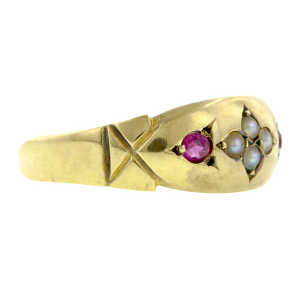Victorian Pearl & Ruby Ring:: Doyle & Doyle