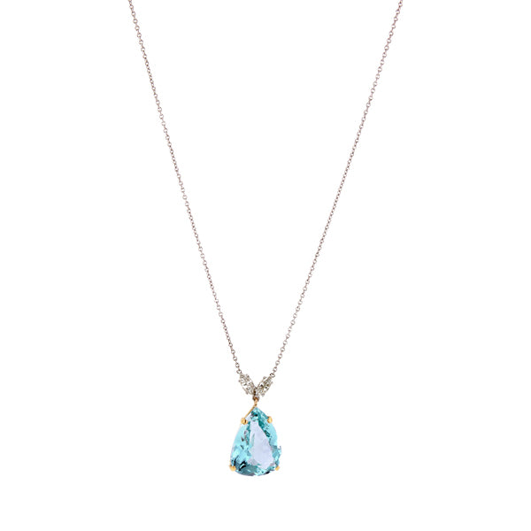 Aquamarine & Diamond Necklace::Doyle & Doyle