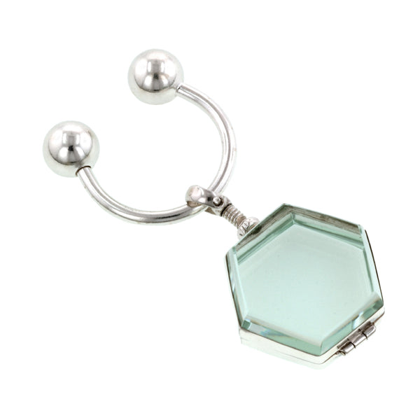 Hexagonal Double Sided Glass Locket Key Chain:: Doyle & Doyle