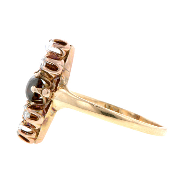 Victorian Garnet & Rose Cut Diamond Ring::Doyle & Doyle