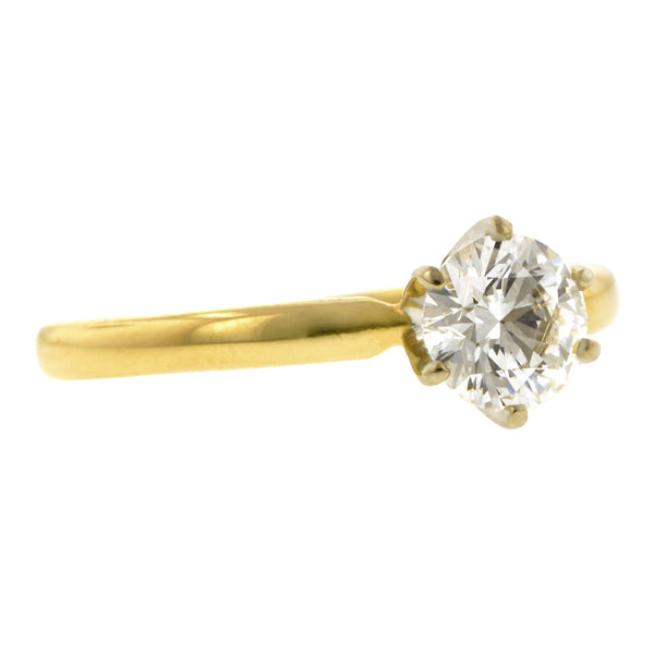 Vintage Diamond Engagement Ring, RBC 0.64ct::