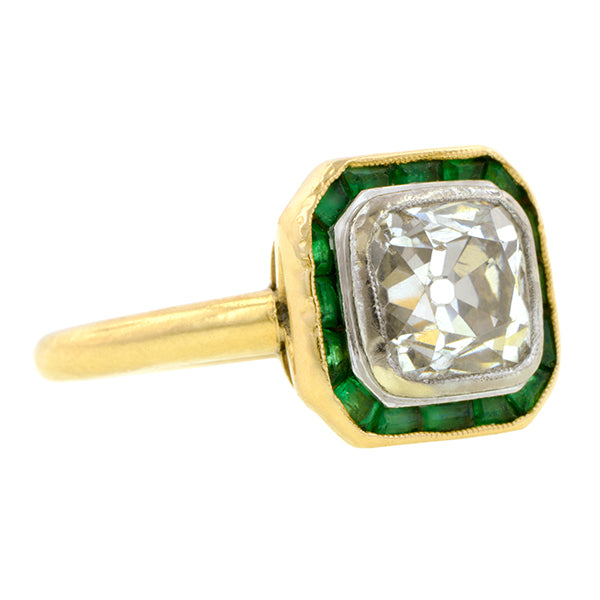 Emerald Frame Engagement Ring