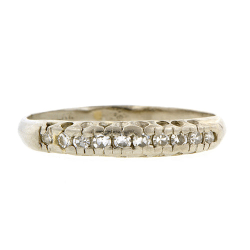 Vintage Diamond Wedding Band Ring, Platinum, sold by Doyle & Doyle vintage and antique jewelry boutique.