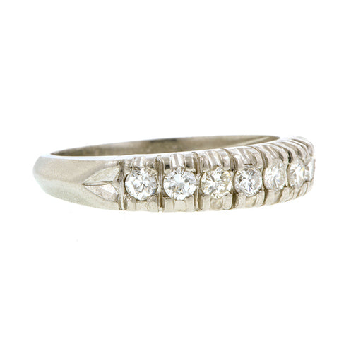 Vintage Diamond Wedding Band Ring, Platinum, sold by Doyle & Doyle vintage and antique jewelry boutique.