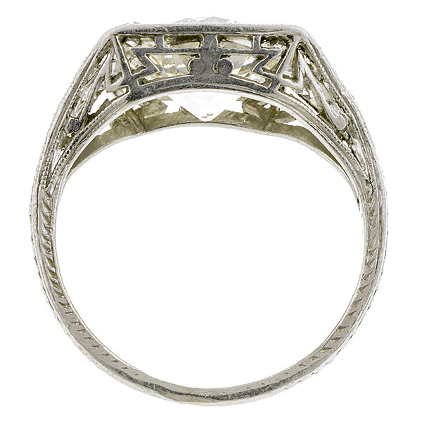 Art Deco Engagement Ring, 2.38ct Old European