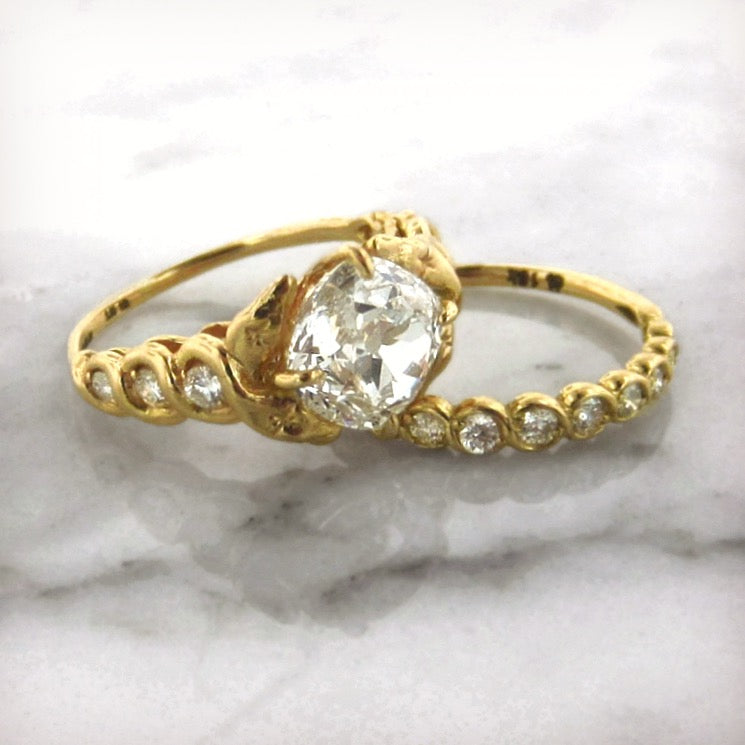 Entwined Snake Diamond Engagement Ring, Cushion 2.60ct. Heirloom by Doyle & Doyle