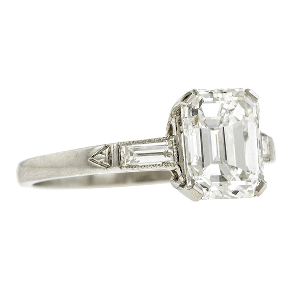 Art Deco Engagement Ring, Emerald Cut 1.70ct:: Doyle & Doyle