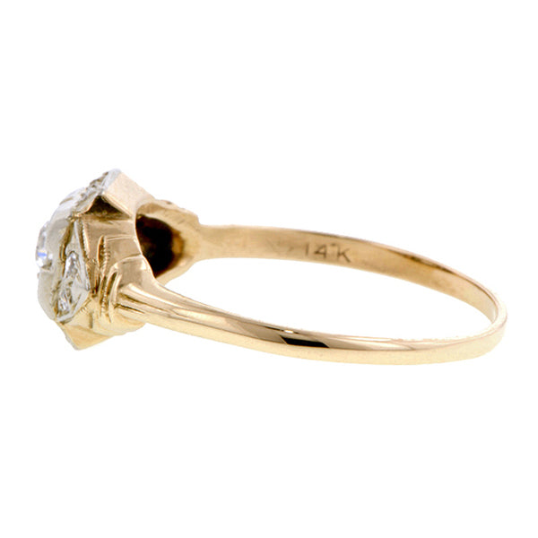 Art Deco Diamond Ring, Old Euro 0.15ct
