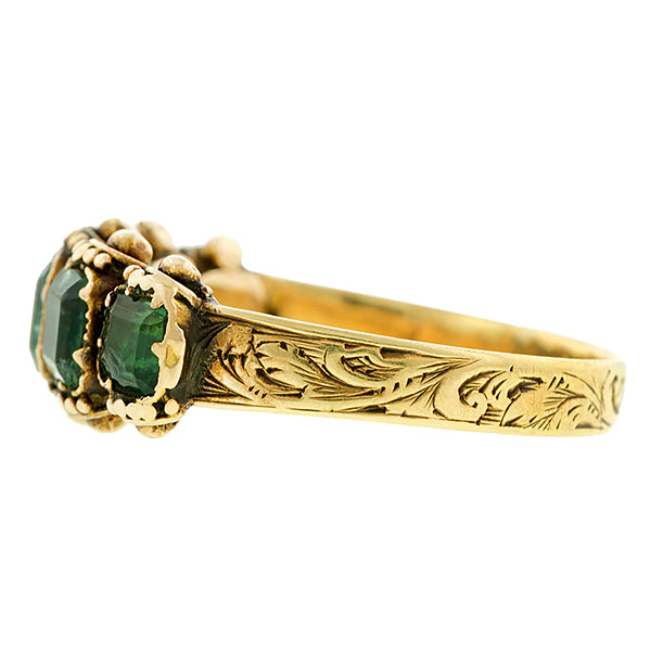 Georgian Emerald Five Stone Ring:: Doyle & Doyle