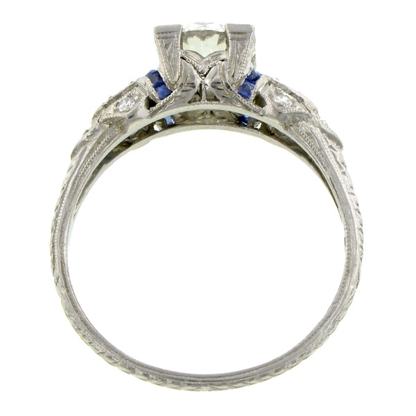 Diamond & Sapphire* Engagement Ring, TRB 1.15ct