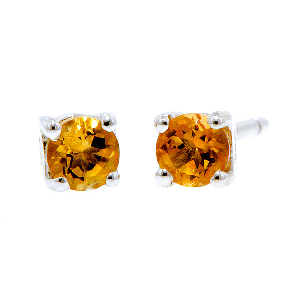 Round Citrine Stud Earrings, from Doyle & Doyle antique and vintage jewelry boutique