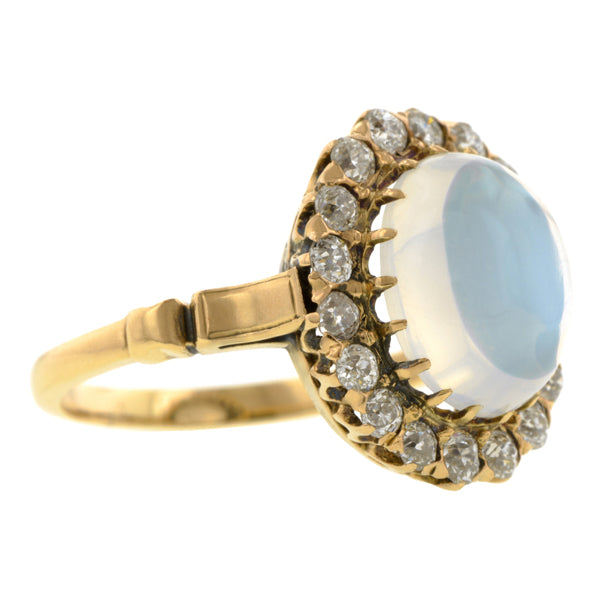 Antique Moonstone & Diamond Ring:: Doyle & Doyle