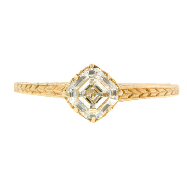 Vintage Assher Cut Engagement Ring, 0.76ct Doyle & Doyle