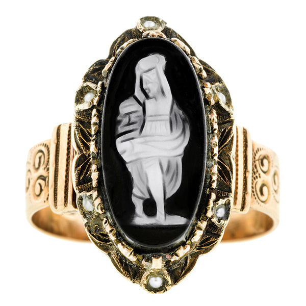 Victorian Hardstone Cameo Ring:: Doyle & Doyle