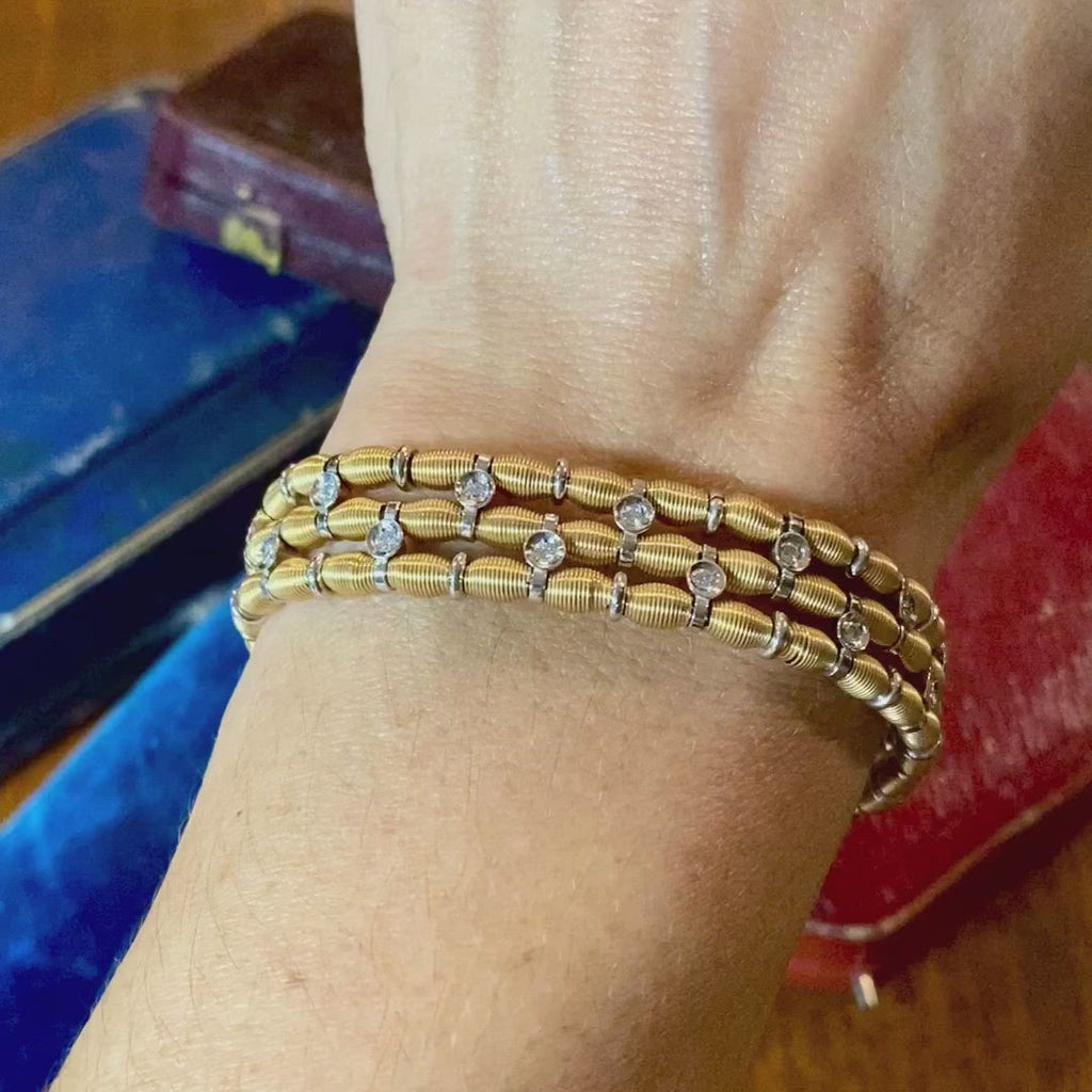 Vintage Diamond Bracelet sold by Doyle and Doyle an antique and vintage jewelry boutique