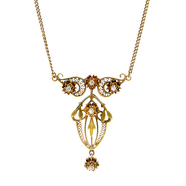 Antique Diamond Lavalier Necklace