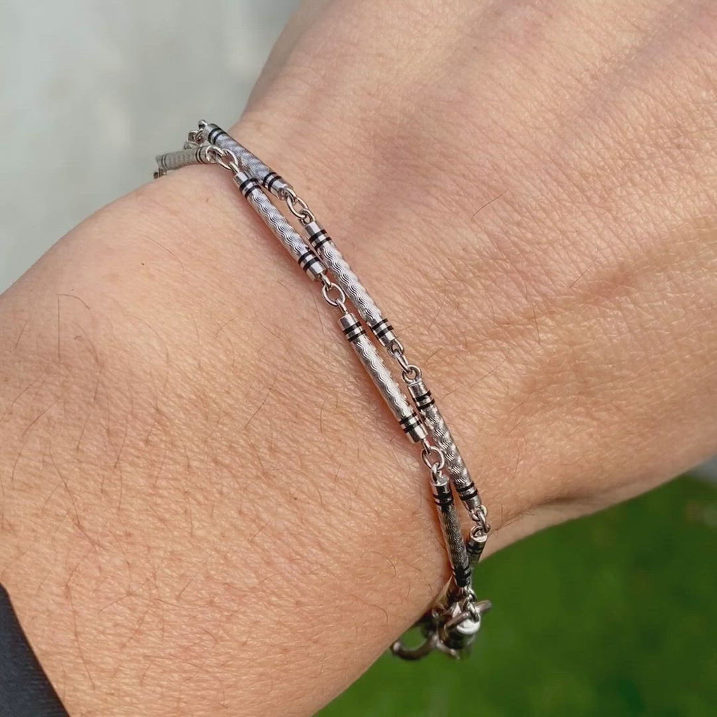 Art Deco Enamel Watch Chain sold by Doyle and Doyle an antique and vintage jewelry boutique