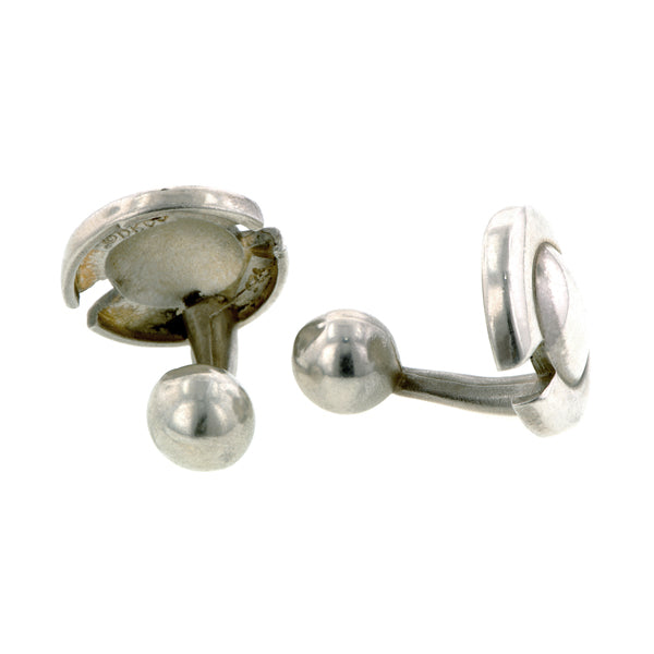 Vintage Round Silver Cufflinks::Doyle & Doyle