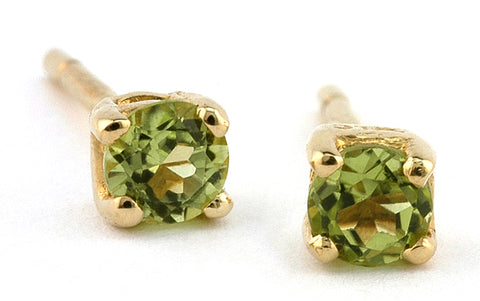 Round 3mm Peridot Stud Earrings sold by Doyle and Doyle an antique and vintage jewelry boutique