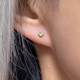 Round 3mm Peridot Stud Earrings sold by Doyle and Doyle an antique and vintage jewelry boutique