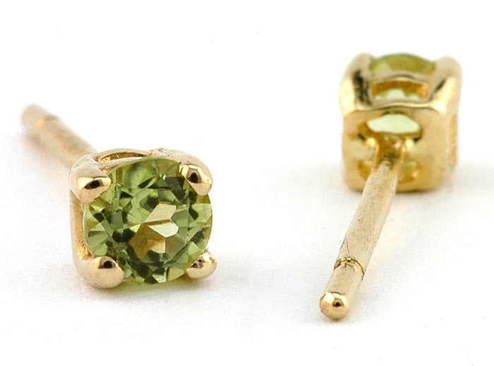 Round 3mm Peridot Stud Earrings sold by Doyle and Doyle an antique and vintage jewelry boutique