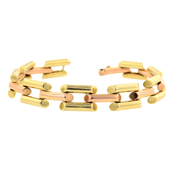 Retro Two-Tone Gold Bracelet::Doyle & Doyle