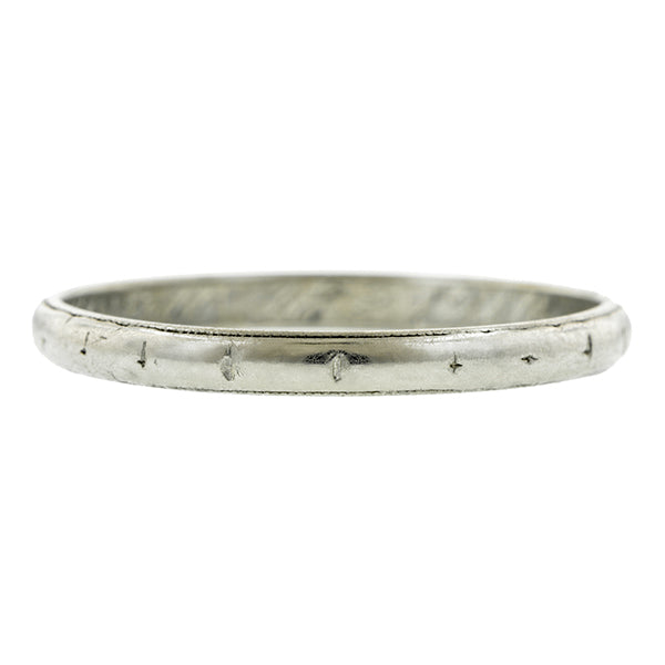 Antique ring: a Platinum Patterned Wedding Band sold by Doyle & Doyle vintage and antique jewelry boutique.