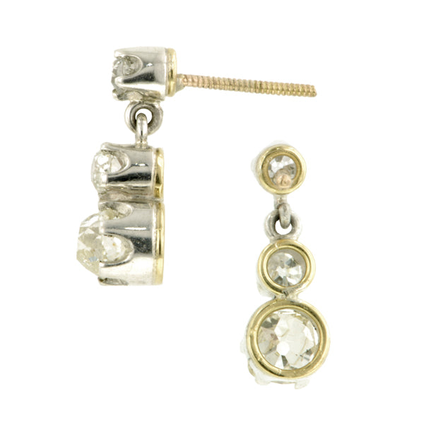 Vintage Diamond Drop Earrings::Doyle & Doyle
