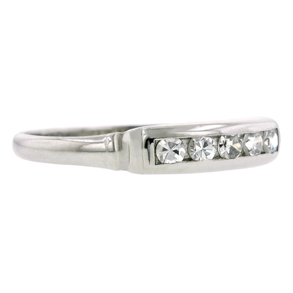 Vintage Wedding Band Ring, Diamond and Platinum, sold by Doyle & Doyle vintage and antique jewelry boutique.