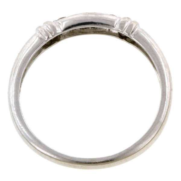 Vintage ring; a White Gold Diamond Wedding Band sold by Doyle & Doyle vintage and antique jewelry boutique.