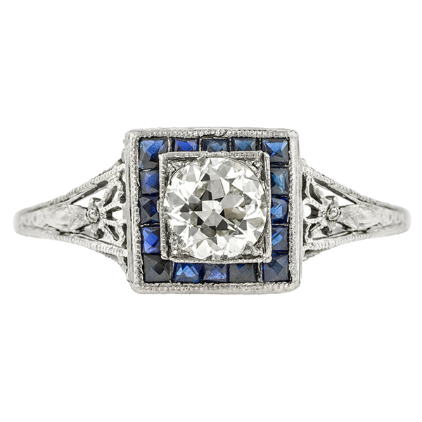 Art Deco Engagement Ring, TRB 0.55ct