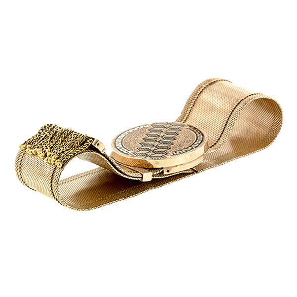 Antique Taille d'Epargne Slide Fringe Gold Bracelet:: Doyle & Doyle