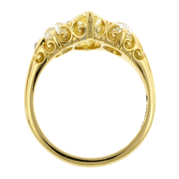 Antique Fancy Yellow Diamond Engagement Ring, MQ 2.00ct :: Doyle & Doyle