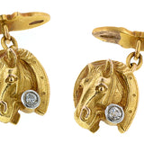 Horse & Horseshoe Old European Diamond Cufflinks::Doyle & Doyle