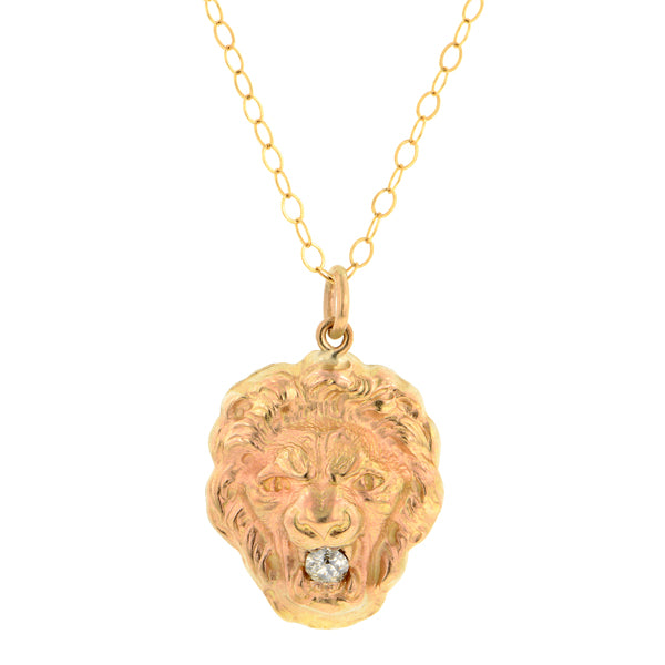 Lion Head Pendant Diamond mouth :: Doyle & Doyle