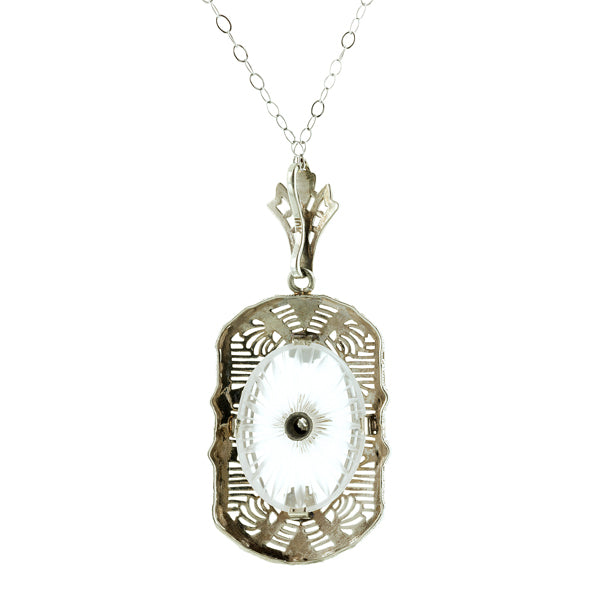 Art Deco Diamond & Rock Crystal Pendant