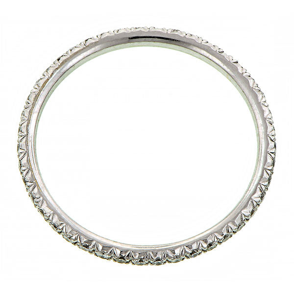 Round Brilliant Diamond Set White Gold Wire Ring sold by Doyle & Doyle vintage and antique jewelry boutique