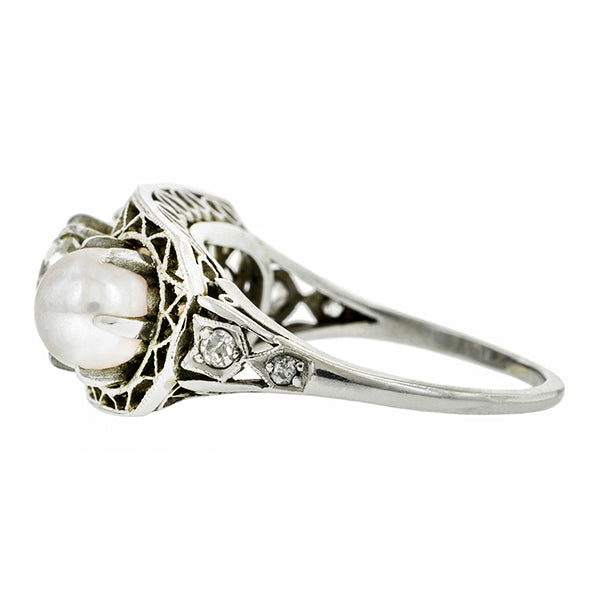 Vintage Diamond & Pearl Ring:: Doyle & Doyle