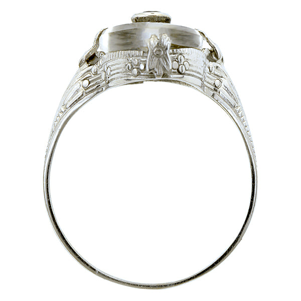 Art Deco Diamond & Rock Crystal Ring::Doyle & Doyle