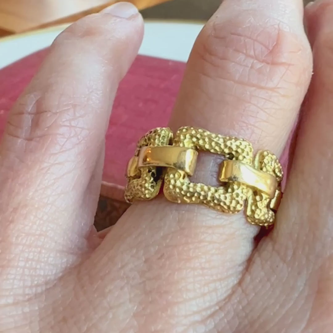 Vintage Chain Link Ring sold by Doyle and Doyle an antique and vintage jewelry boutique