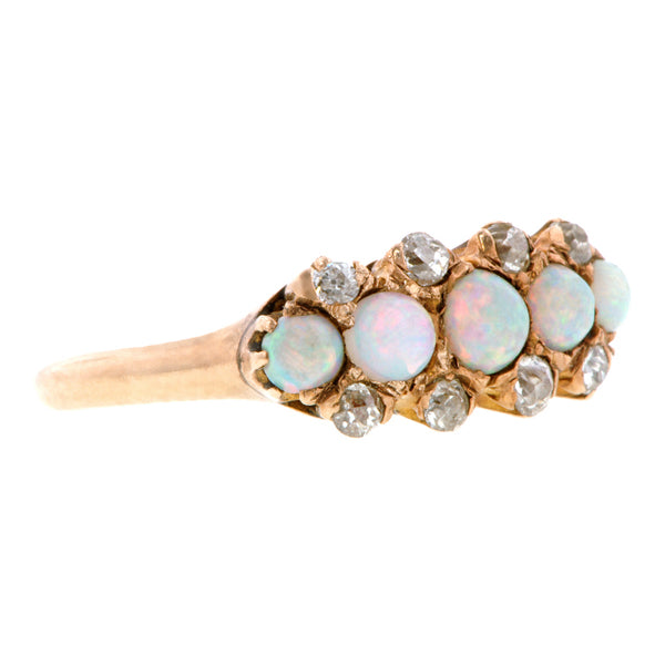 Victorian Opal & Diamond Ring::