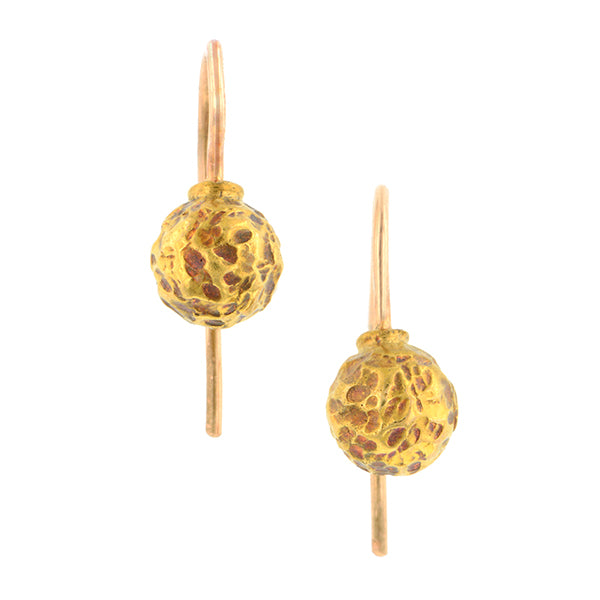Antique Gold Ball Earrings