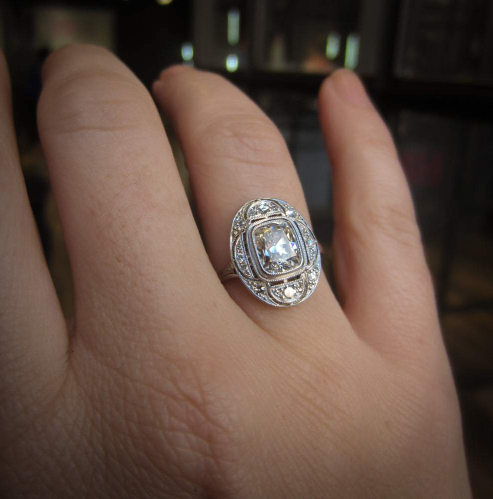 Vintage Diamond Engagement Ring, Cushion 1.54ct :: Doyle & Doyle